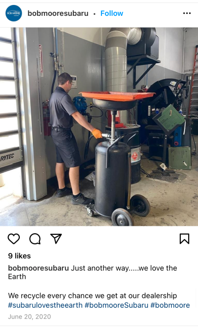 Bob Moore Subaru social media post