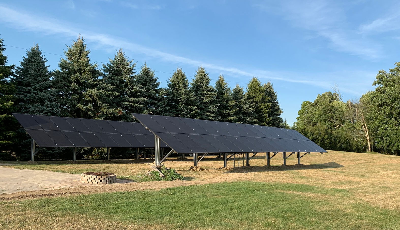 ground-mount solar panel installation