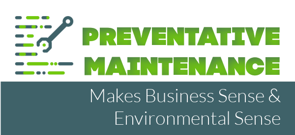 Wrench with text preventative maintenance makes business sense and environmental sense