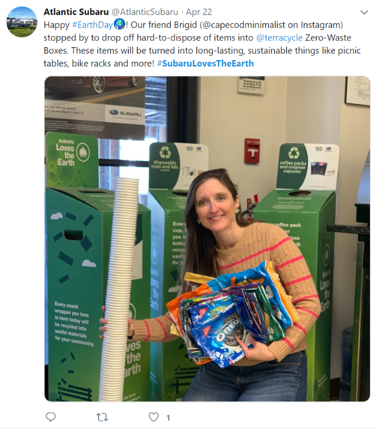 Atlantic Subaru TerraCycle Earth Day social media post
