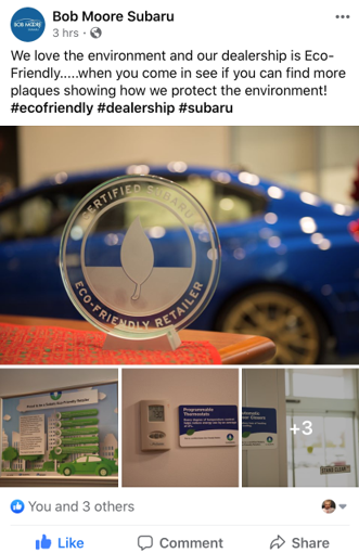 Bob Moore Subaru eco-friendly social post