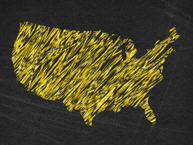 illustration of United States outline