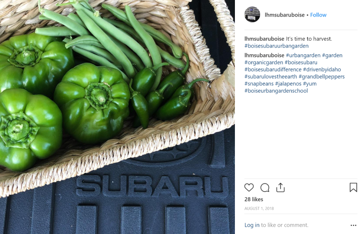 Larry H Miller Subaru Boise garden social media post