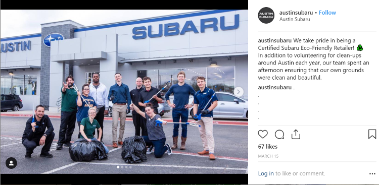 Austin Subaru green team