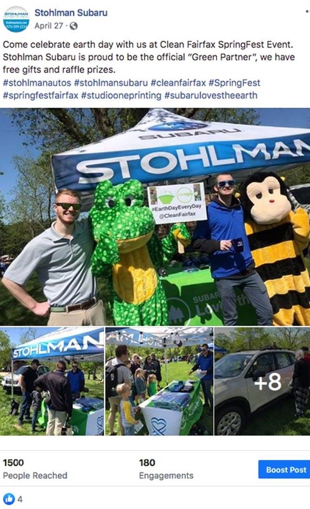 Stohlman Subaru social media post